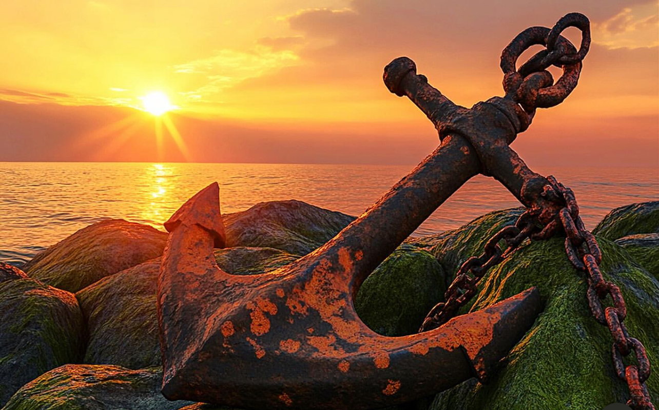 Anchor sunset
